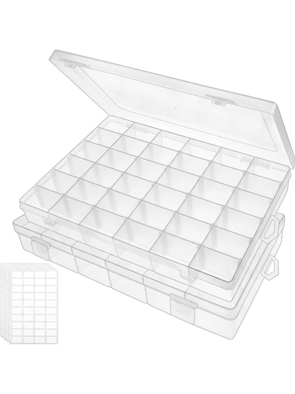 New Bead Organizer Storage 2 Pack 36 Grid Jewelry Tackle Craft Box Adjustable